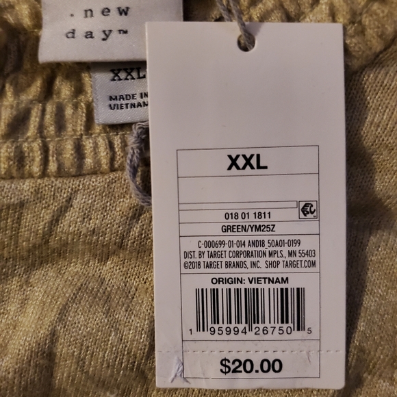 A New Day High neck Smocked Tshirt Green Size XXL - Picture 2 of 5